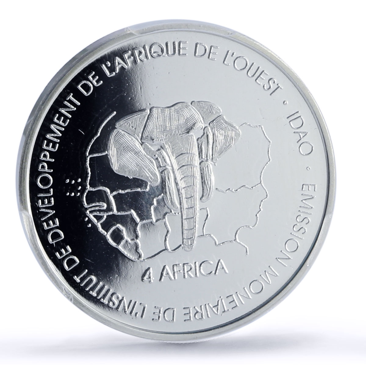 Benin 6000 francs John Paul II IDAO 4 Africa Elephant MS67 PCGS silver coin 2005