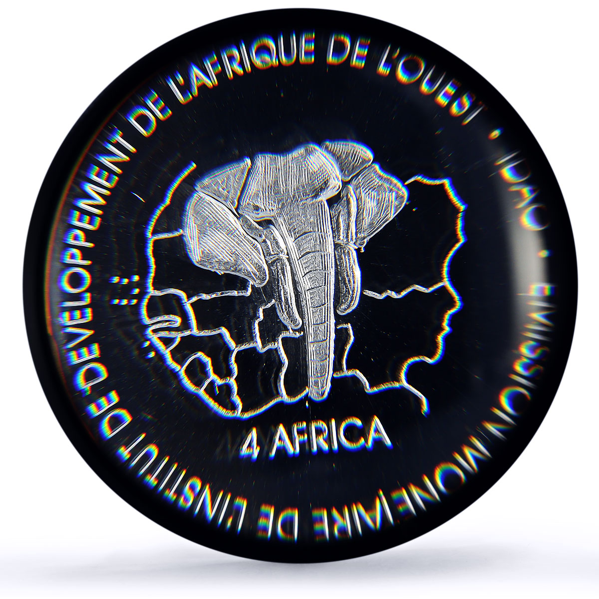 Benin 6000 francs John Paul II IDAO 4 Africa Elephant MS67 PCGS silver coin 2005