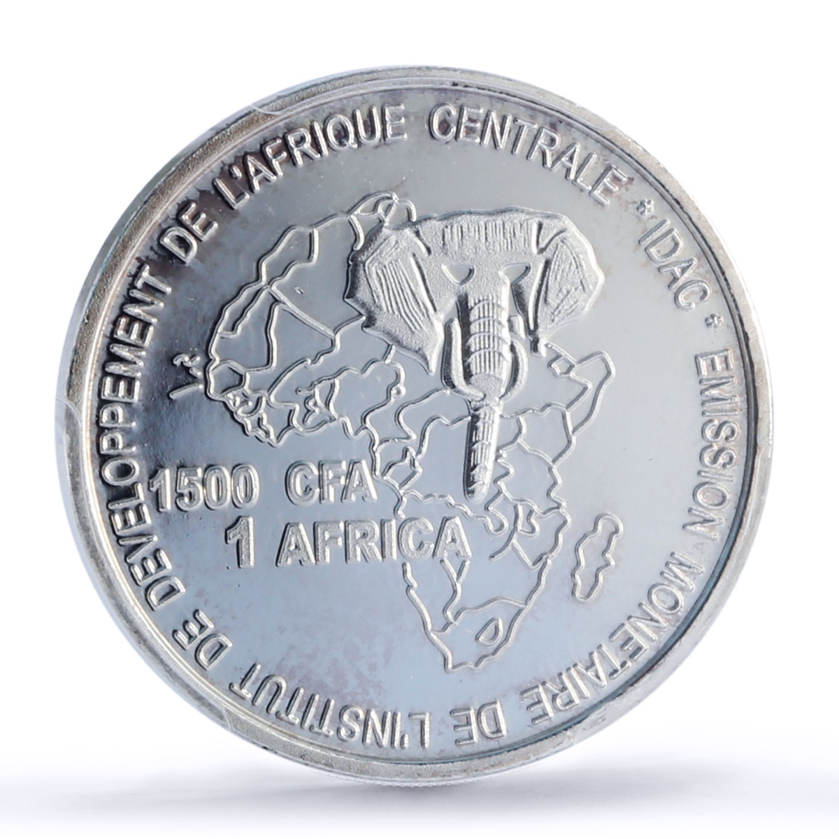 Centr. African Republic 1500 CFA Lances IDAC 1 Africa MS69 PCGS silver coin 2005