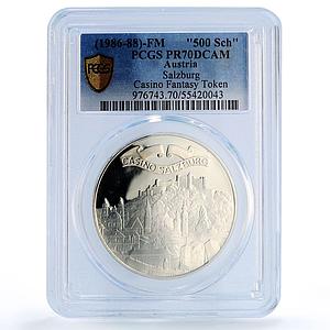 Austria Salzburg Casino Fantasy Token 500 Schil. PR70 PCGS silver 1986 - 1988 FM