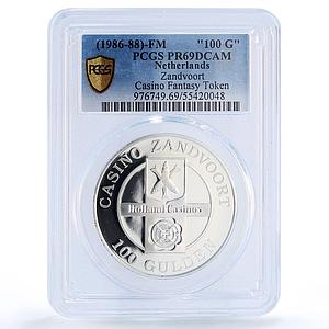Netherlands Zandvoort Casino Fantasy Token PR69 PCGS silver 1986 - 1988 FM