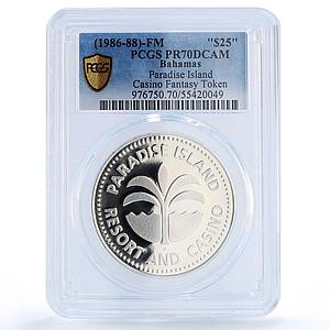 Bahamas Paradise Island Casino Fantasy Token PR70 PCGS silver 1986 - 1988 FM