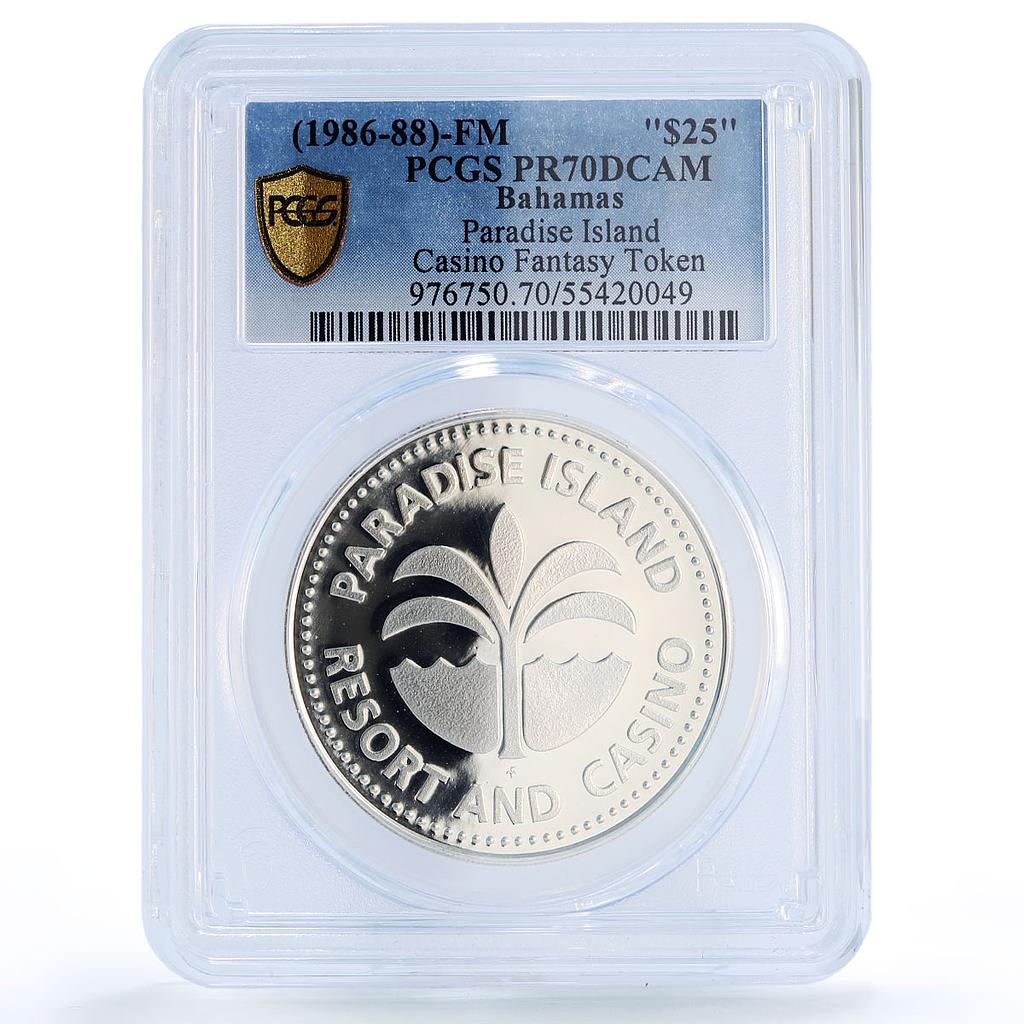 Bahamas Paradise Island Casino Fantasy Token PR70 PCGS silver 1986 - 1988 FM
