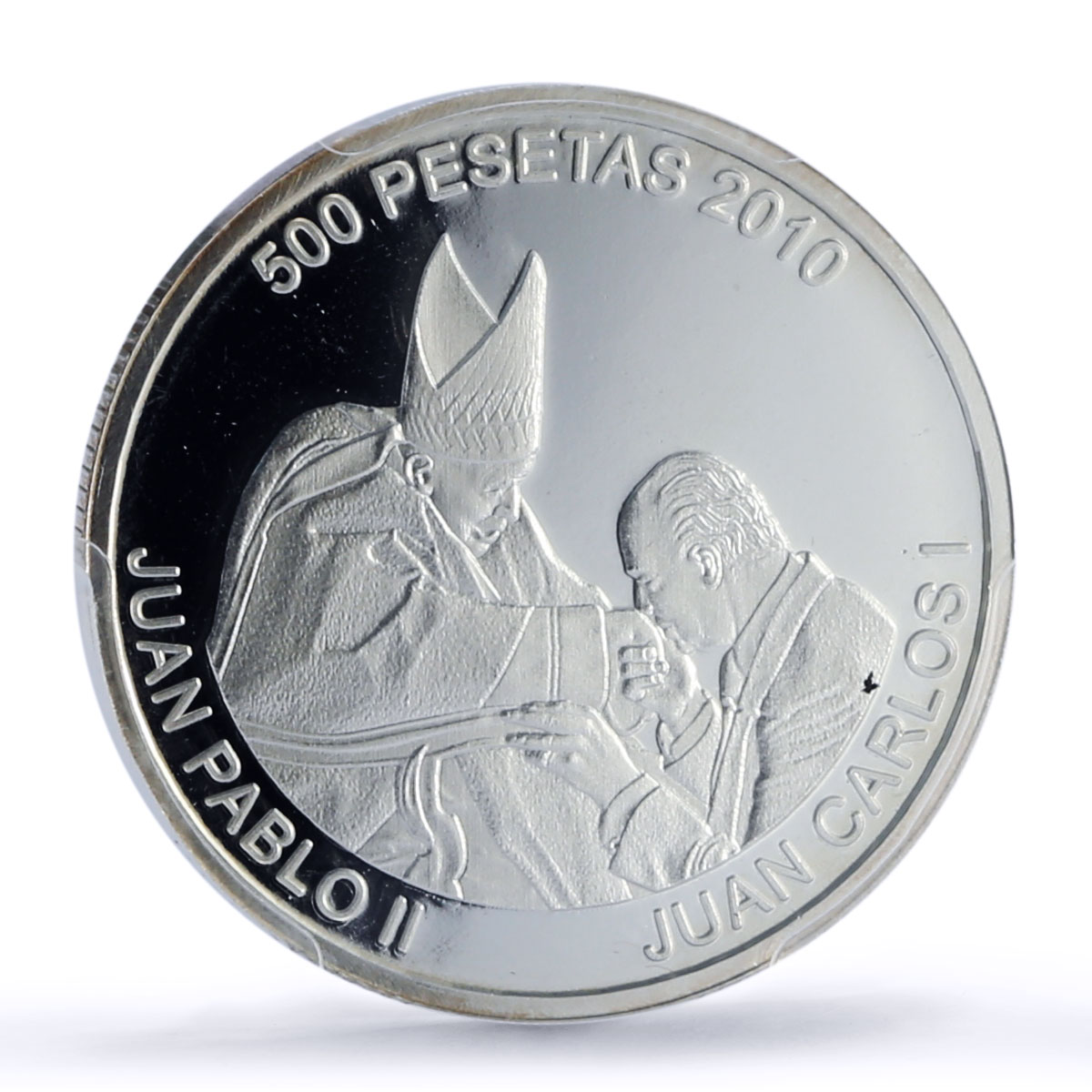 Saharawi 500 pesetas Pope John Paul II Juan Carlos MS67 PCGS silver coin 2010