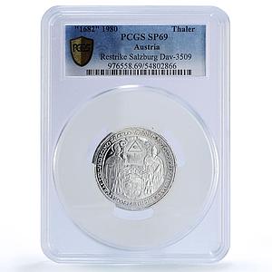 Austria Max Gandolf Thaler &quot;1682&quot; Restrike Salzburg PR69 PCGS silver medal 1980