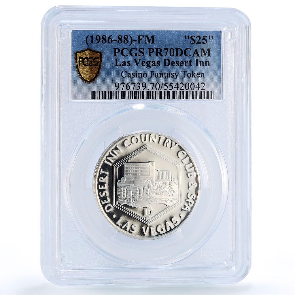USA Las Vegas Desert Inn Casino Fantasy Token PR70 PCGS silver 1986 - 1988 FM