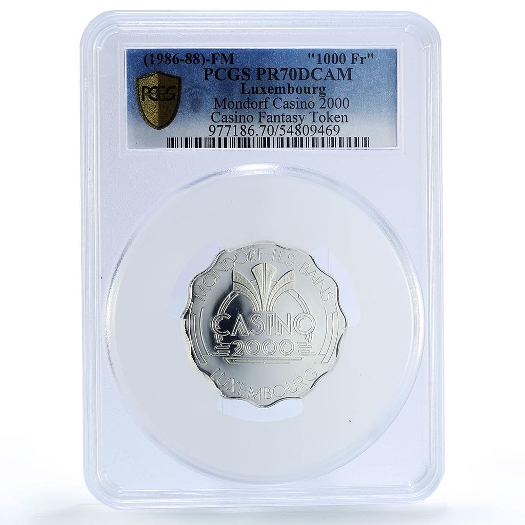 Luxembourg Mondorf Casino Fantasy Token 100 Fr. PR70 PCGS silver 1986 - 1988 FM