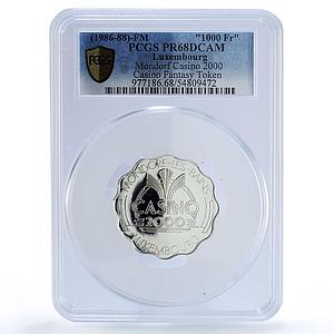 Luxembourg Mondorf Casino Fantasy Token 100 Fr. PR68 PCGS silver 1986 - 1988 FM
