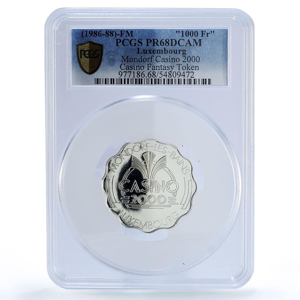 Luxembourg Mondorf Casino Fantasy Token 100 Fr. PR68 PCGS silver 1986 - 1988 FM