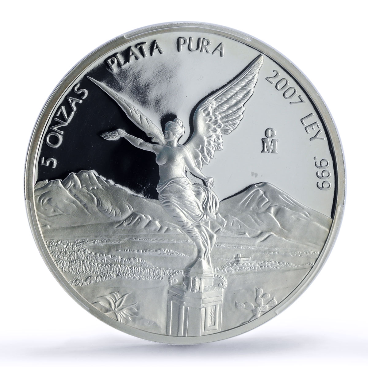 Mexico 5 onzas Libertad Angel of Independence PR66 PCGS 5 oz silver coin 2007