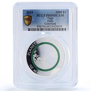 Togo 1000 francs Pluto Solar System Planets Space PR69 PCGS silver coin 2019