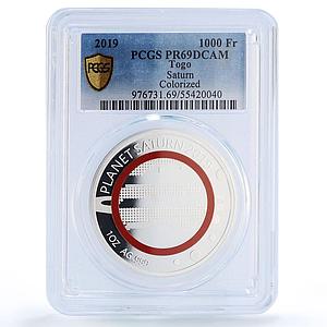 Togo 1000 francs Saturn Solar System Planets Space PR69 PCGS silver coin 2019