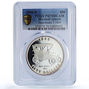 Marshall Islands 50 dollars Ford Model T 1909 Cars PR70 PCGS silver coin 1996