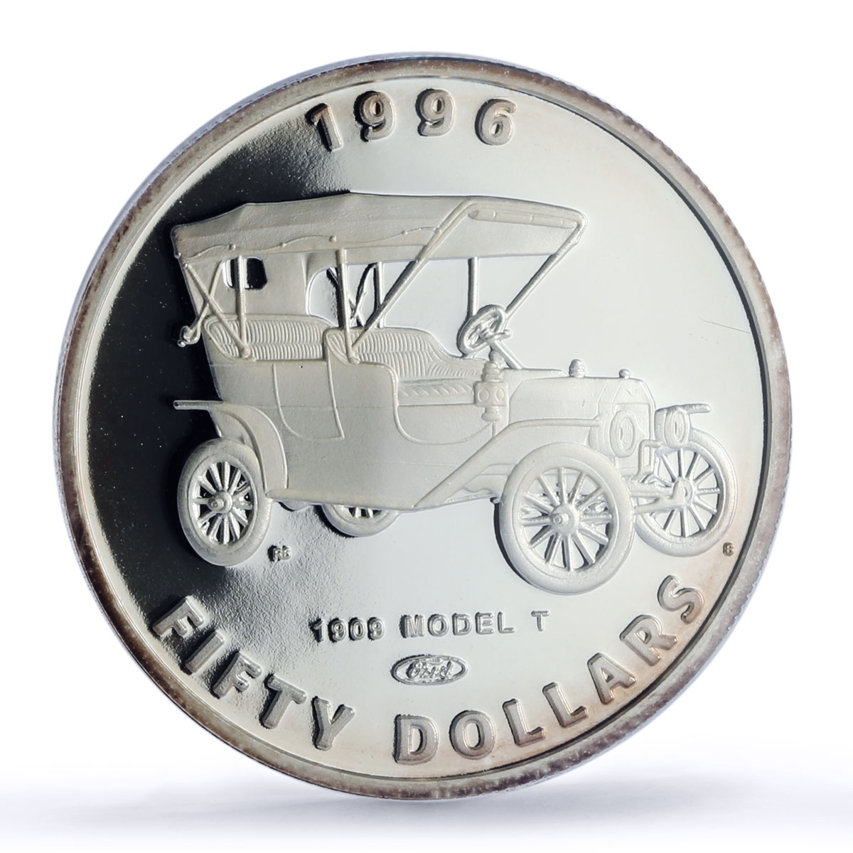 Marshall Islands 50 dollars Ford Model T 1909 Cars PR70 PCGS silver coin 1996
