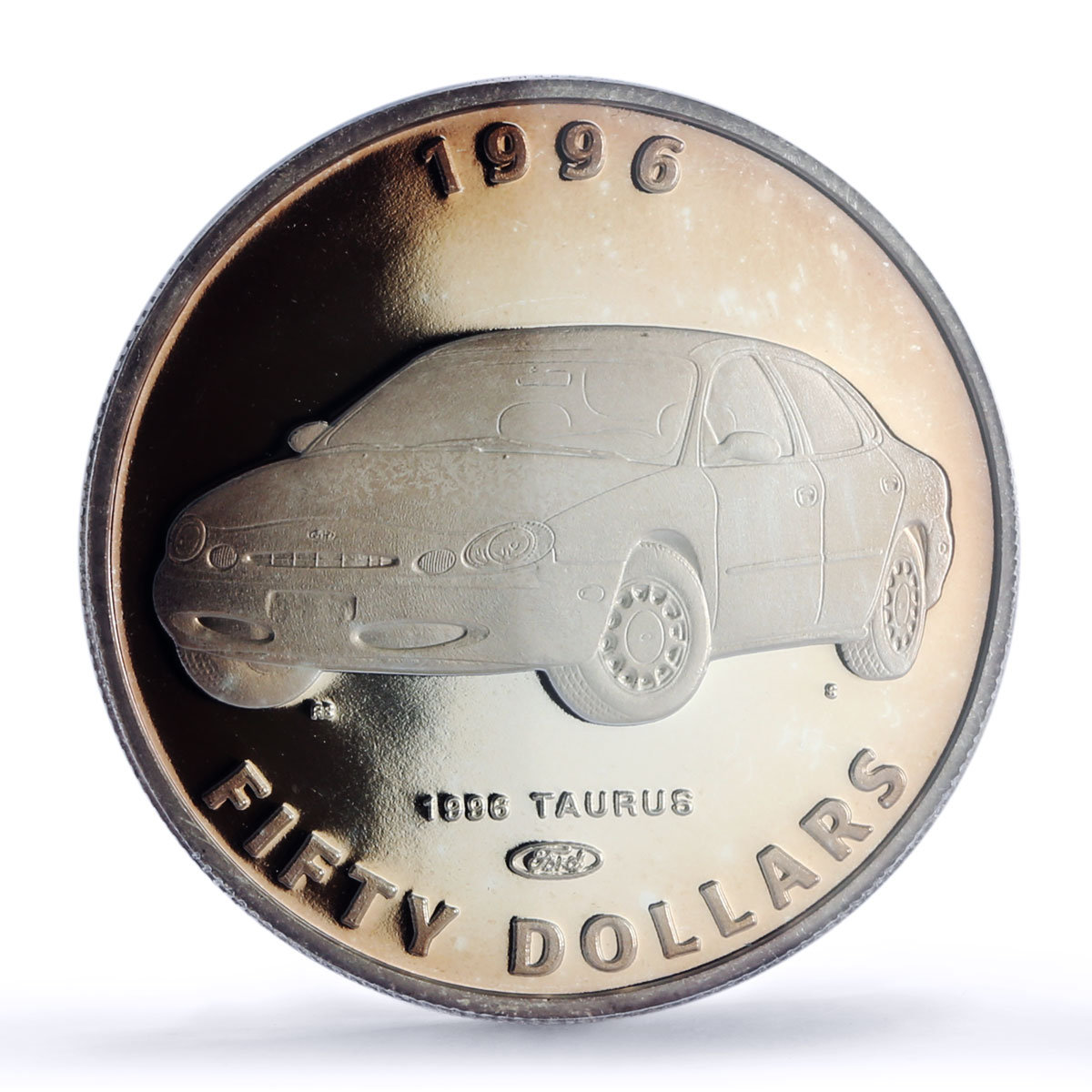 Marshall Isl. 50 dollars Ford Taurus Cars Automobiles PR68 PCGS silver coin 1996