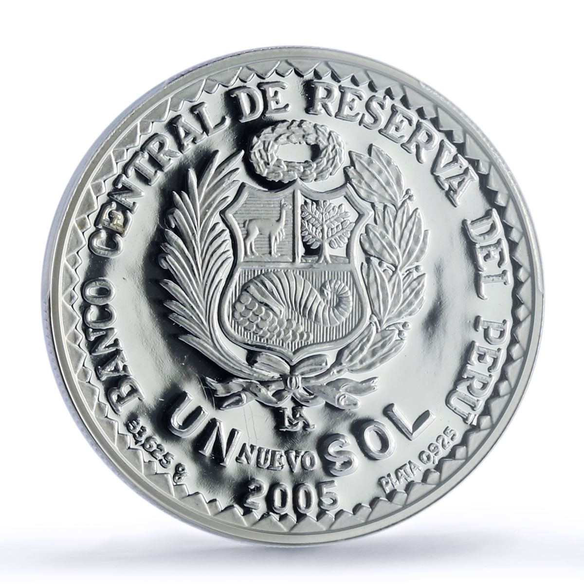 Peru 1 sol Club Regatas Lima 135th Anniversary Sports PR69 PCGS silver coin 2005