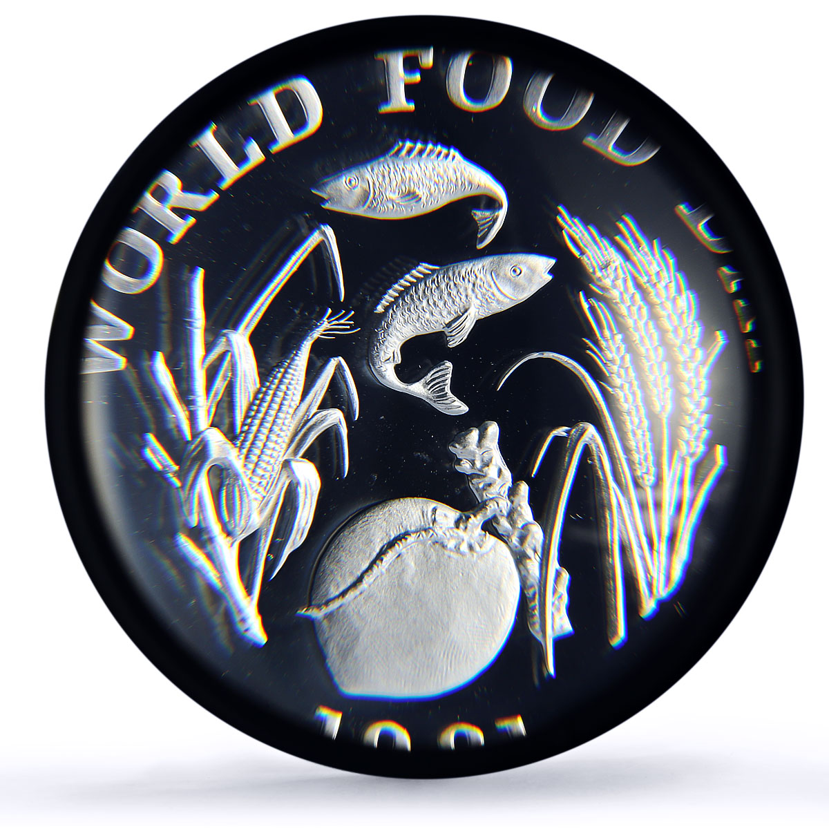 Philippines 25 piso FAO World Food Day Fish Fruits PR69 PCGS silver coin 1981