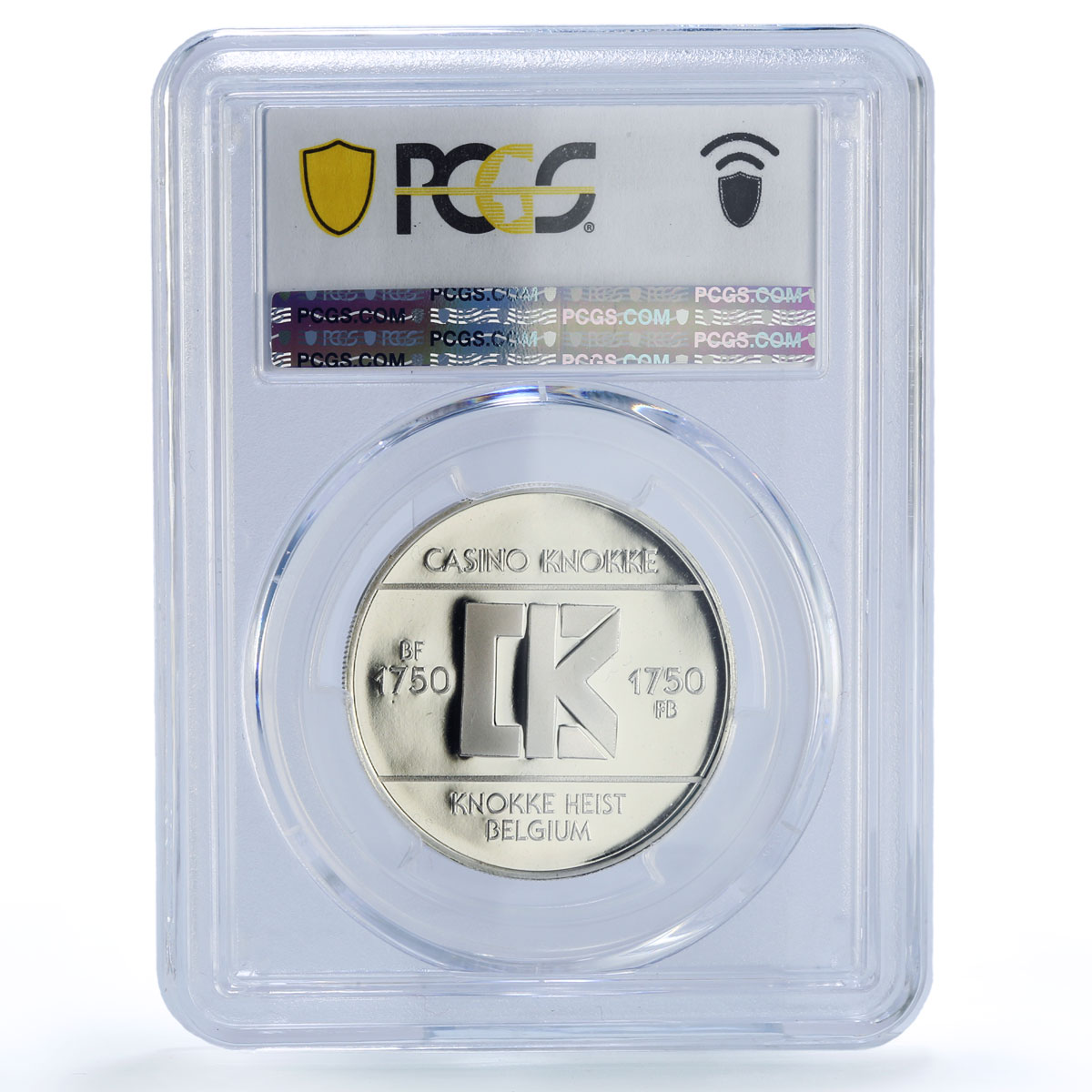 Belgium Knokke Casino Fantasy Token 1750 Francs PR70 PCGS silver 1986 - 1988 FM
