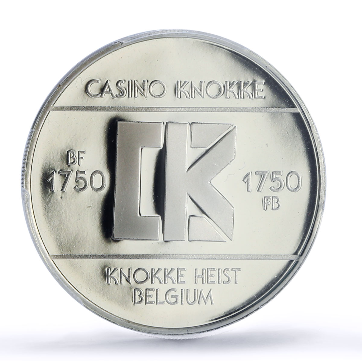 Belgium Knokke Casino Fantasy Token 1750 Francs PR70 PCGS silver 1986 - 1988 FM
