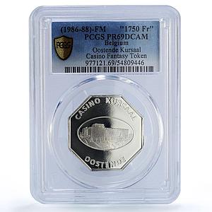 Belgium Oostende Kursaal Casino Fantasy Token PR69 PCGS silver 1986 - 1988 FM
