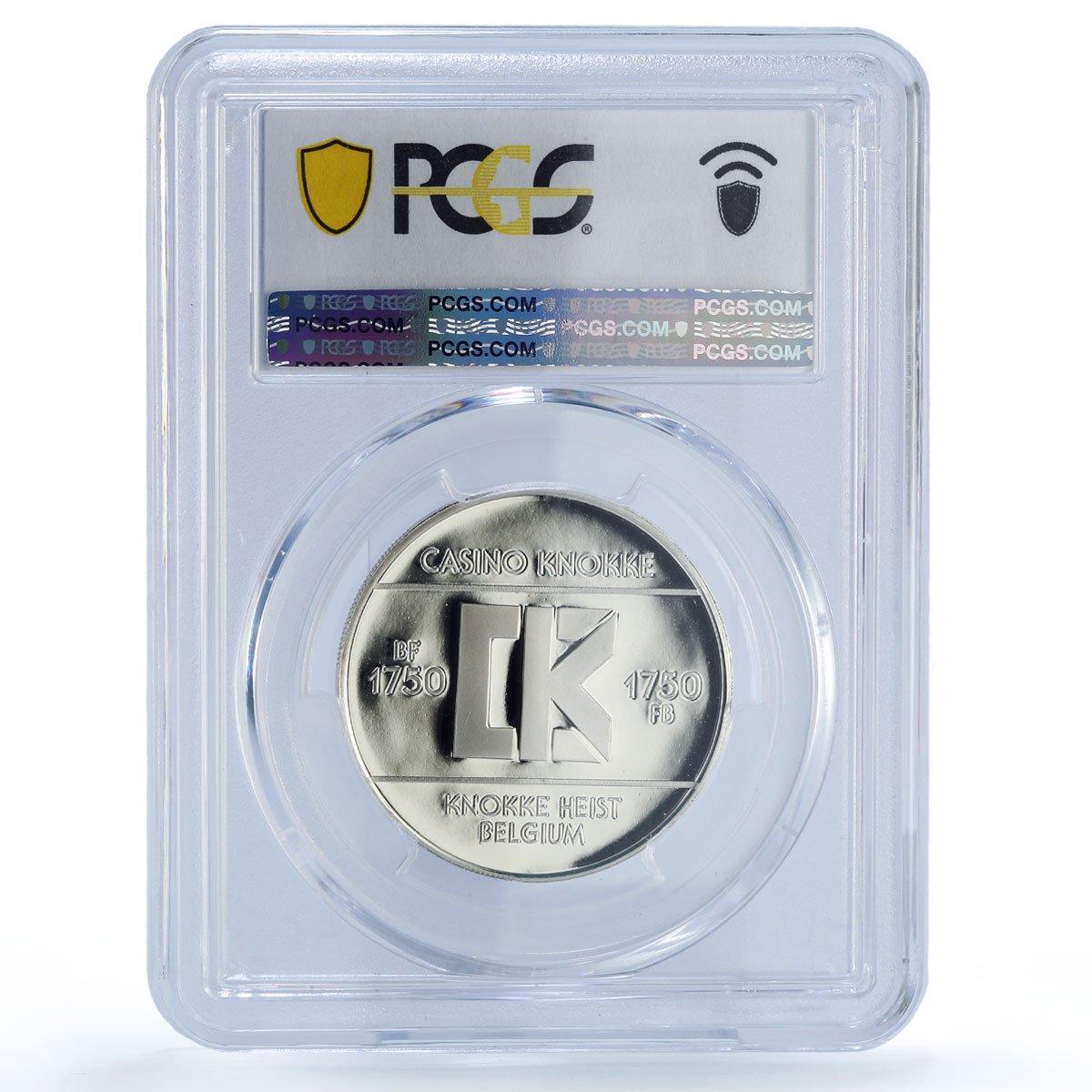Belgium Knokke Casino Fantasy Token 1750 Francs PR69 PCGS silver 1986 - 1988 FM