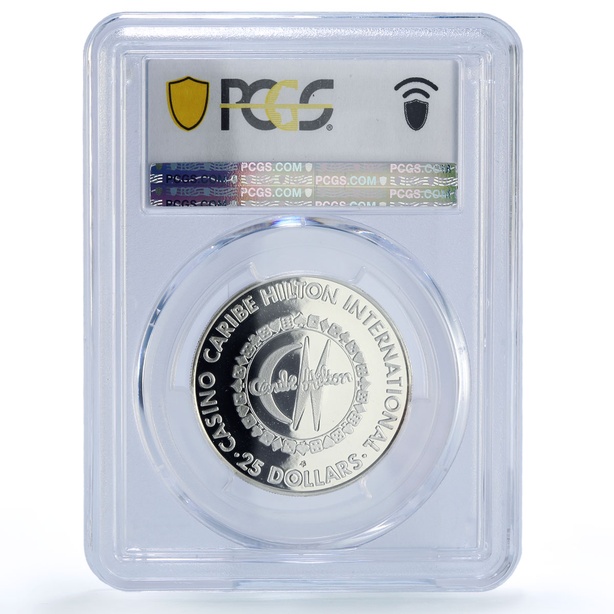 Puerto Rico Caribe Hilton Casino Fantasy Token PR69 PCGS silver 1986 - 1988 FM