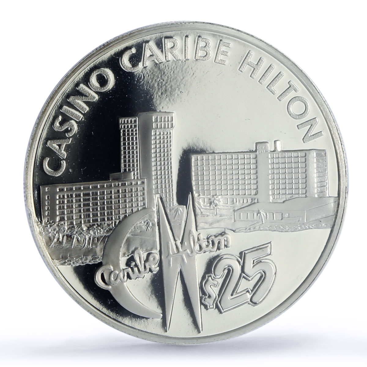Puerto Rico Caribe Hilton Casino Fantasy Token PR69 PCGS silver 1986 - 1988 FM