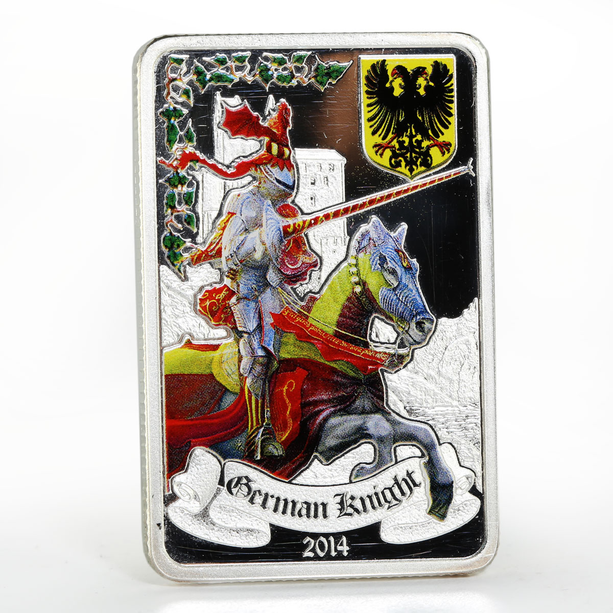 Benin 1000 francs German Knight colored proof silver coin 2014