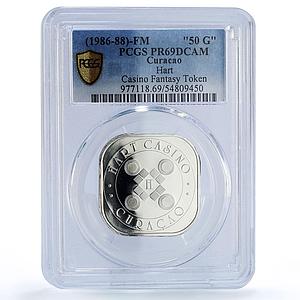 Netherlands Curacao Hart Casino Fantasy Token PR69 PCGS silver 1986 - 1988 FM