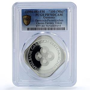 Germany Garmisch Partenkirchen Casino Fantasy Token PR70 PCGS silver 1986 - 1988