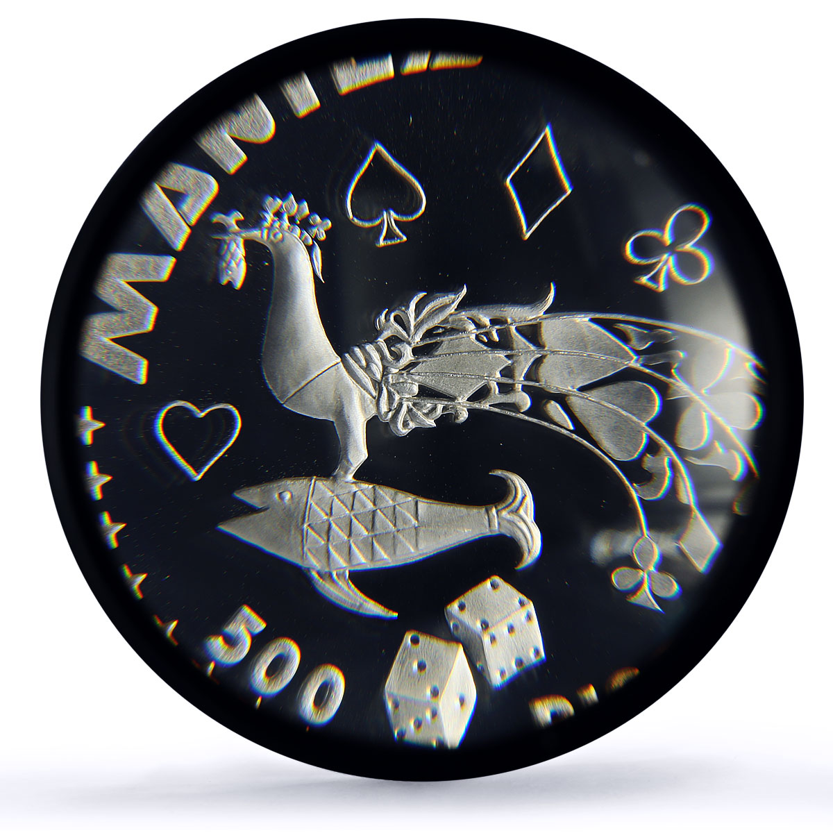 Philippines Manilla Casino Fantasy Token 500 P. PR70 PCGS silver 1986 - 1988 FM