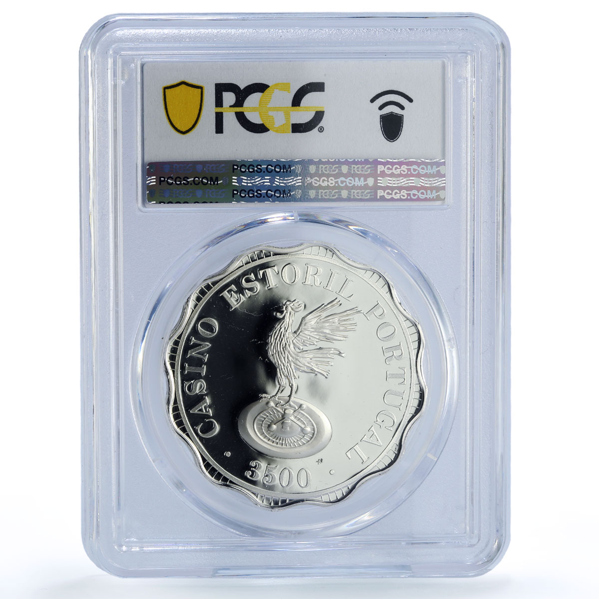 Portugal Estoril Casino Fantasy Token 3500 Esc. PR70 PCGS silver 1986 - 1988 FM