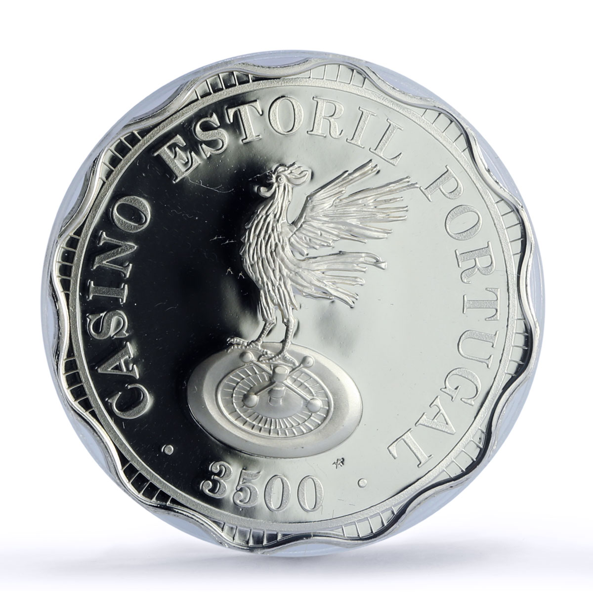 Portugal Estoril Casino Fantasy Token 3500 Esc. PR70 PCGS silver 1986 - 1988 FM