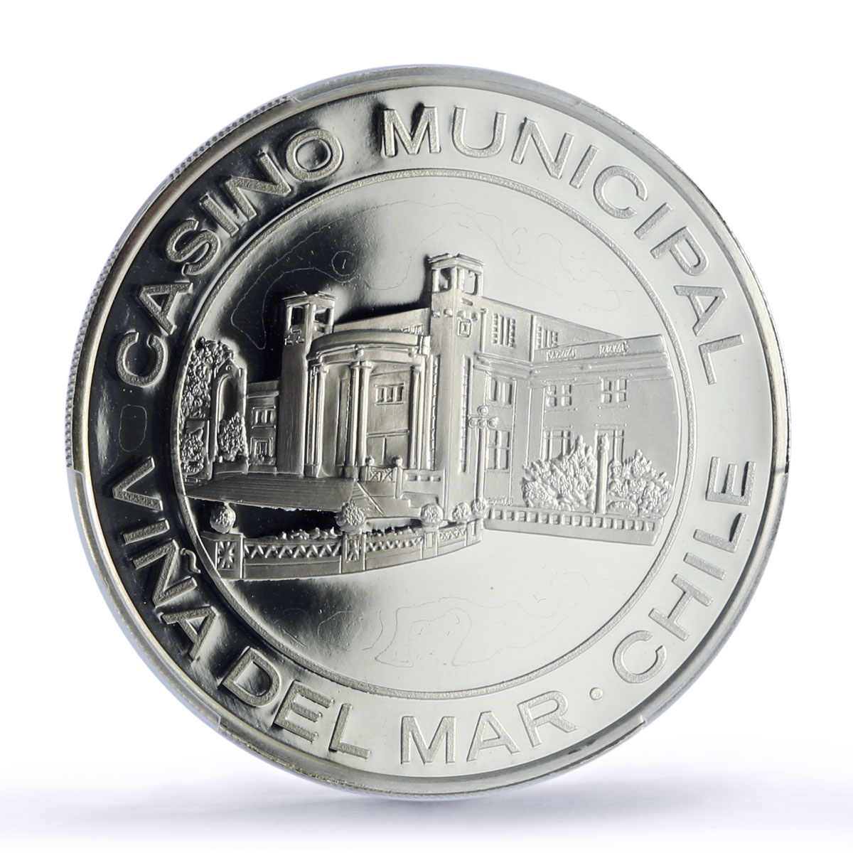 Chile Vina del Mar Casino Fantasy Token 2500 P. PR68 PCGS silver 1986 - 1988 FM