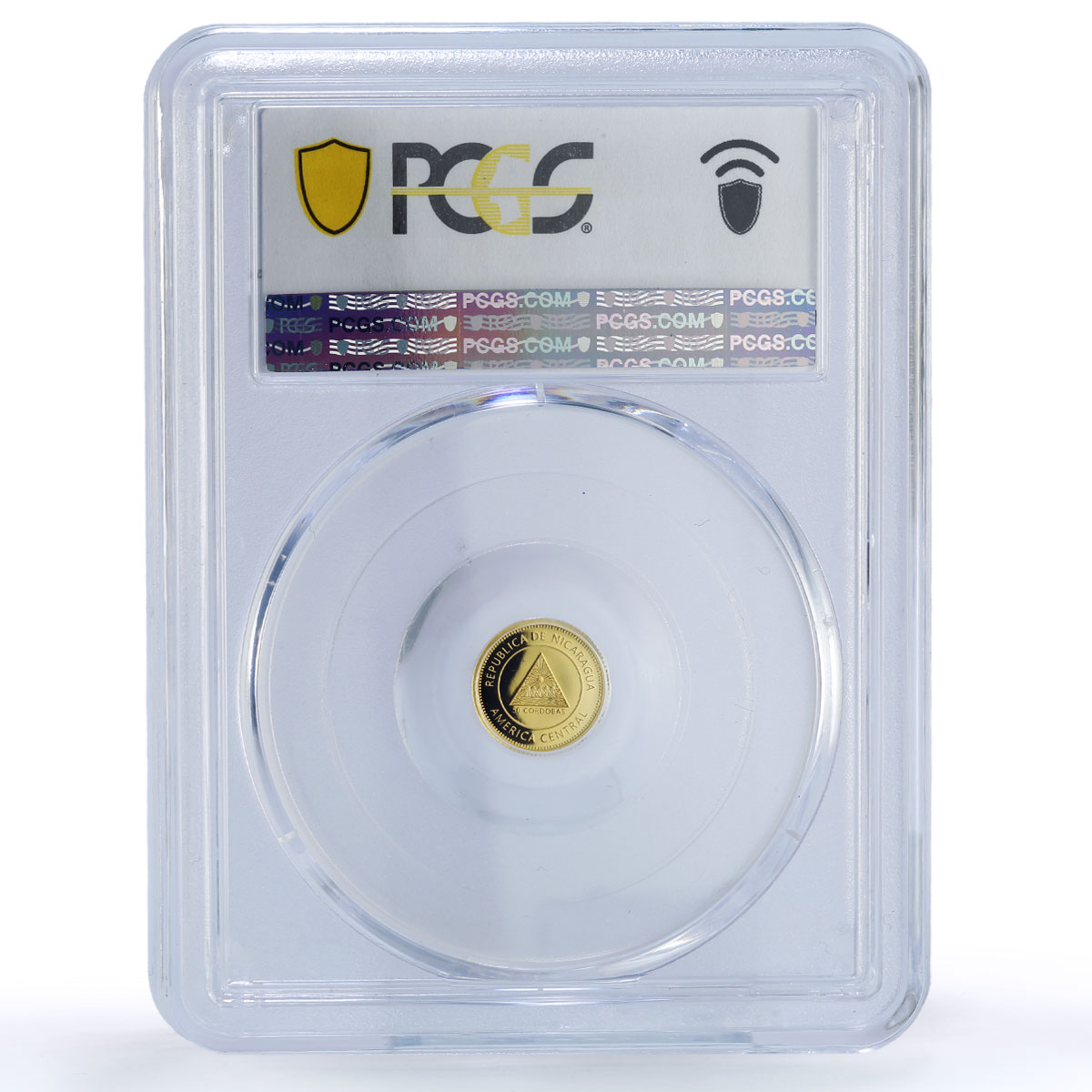 Nicaragua 50 cordobas Moon Landing Astronaut Space PR70 PCGS gold coin 2019