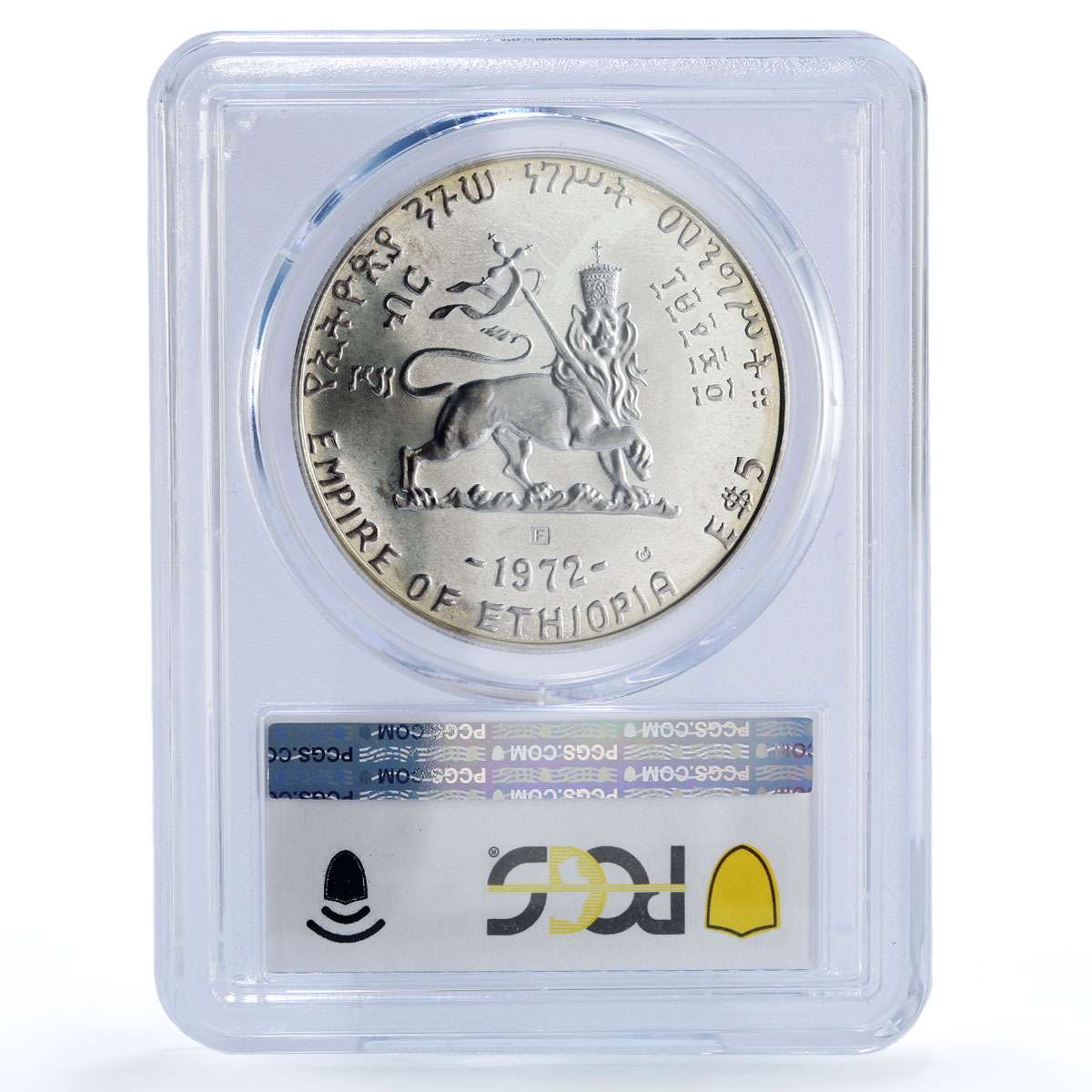 Ethiopia 5 dollars Zewditu Emperors Kings History MS66 PCGS silver coin 1972