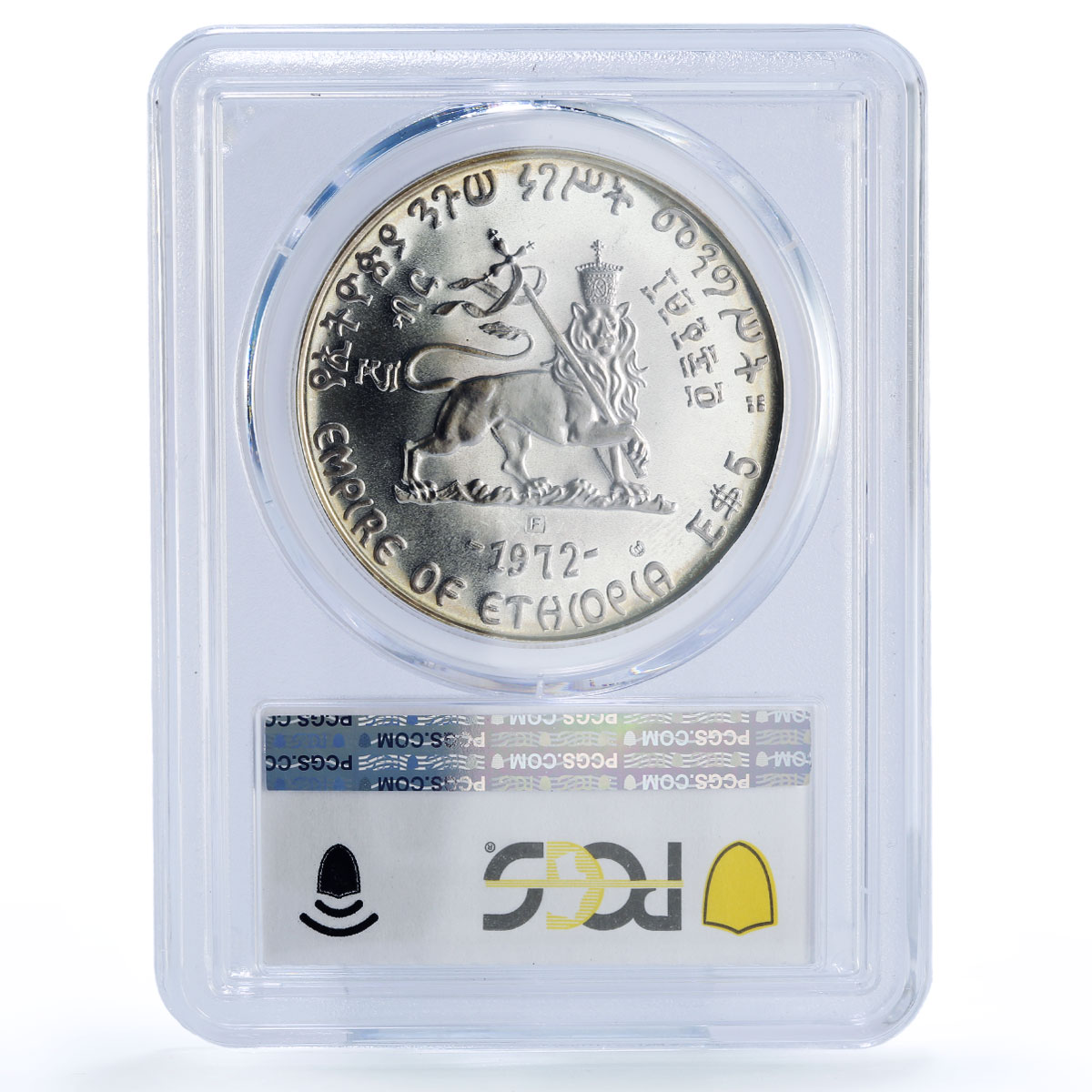 Ethiopia 5 dollars Yohannes IV Emperors Kings History MS67 PCGS silver coin 1972