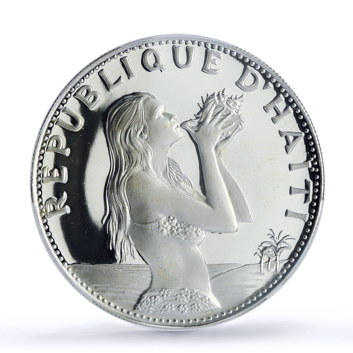Haiti 50 gourdes Woman on the Beach Fineness Left PR68 PCGS silver coin 1973