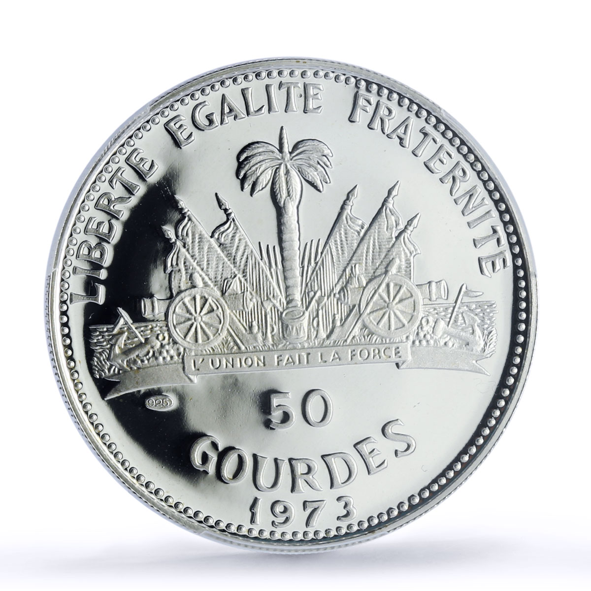 Haiti 50 gourdes Woman on the Beach Fineness Left PR68 PCGS silver coin 1973