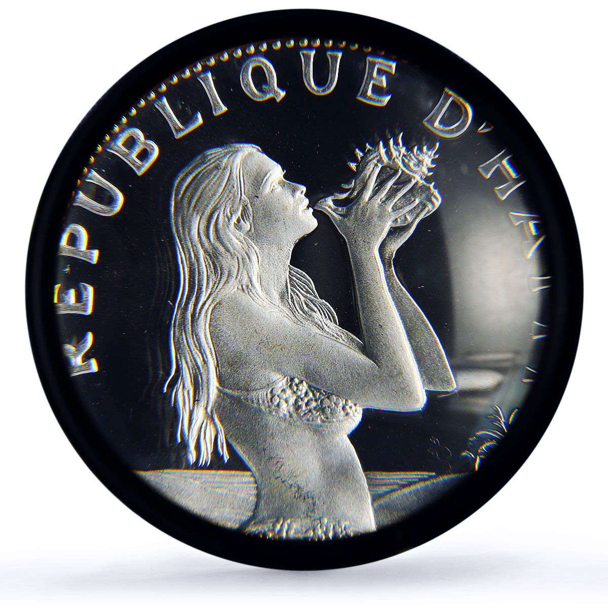 Haiti 50 gourdes Woman on the Beach Fineness Left PR68 PCGS silver coin 1973