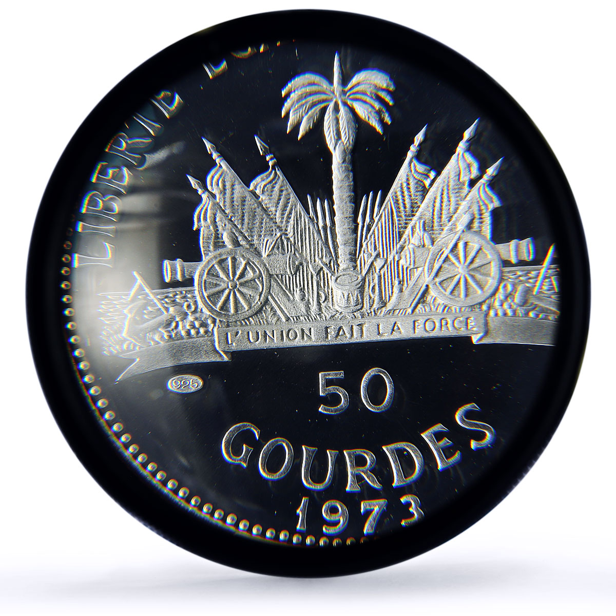 Haiti 50 gourdes Woman on the Beach Fineness Left PR68 PCGS silver coin 1973