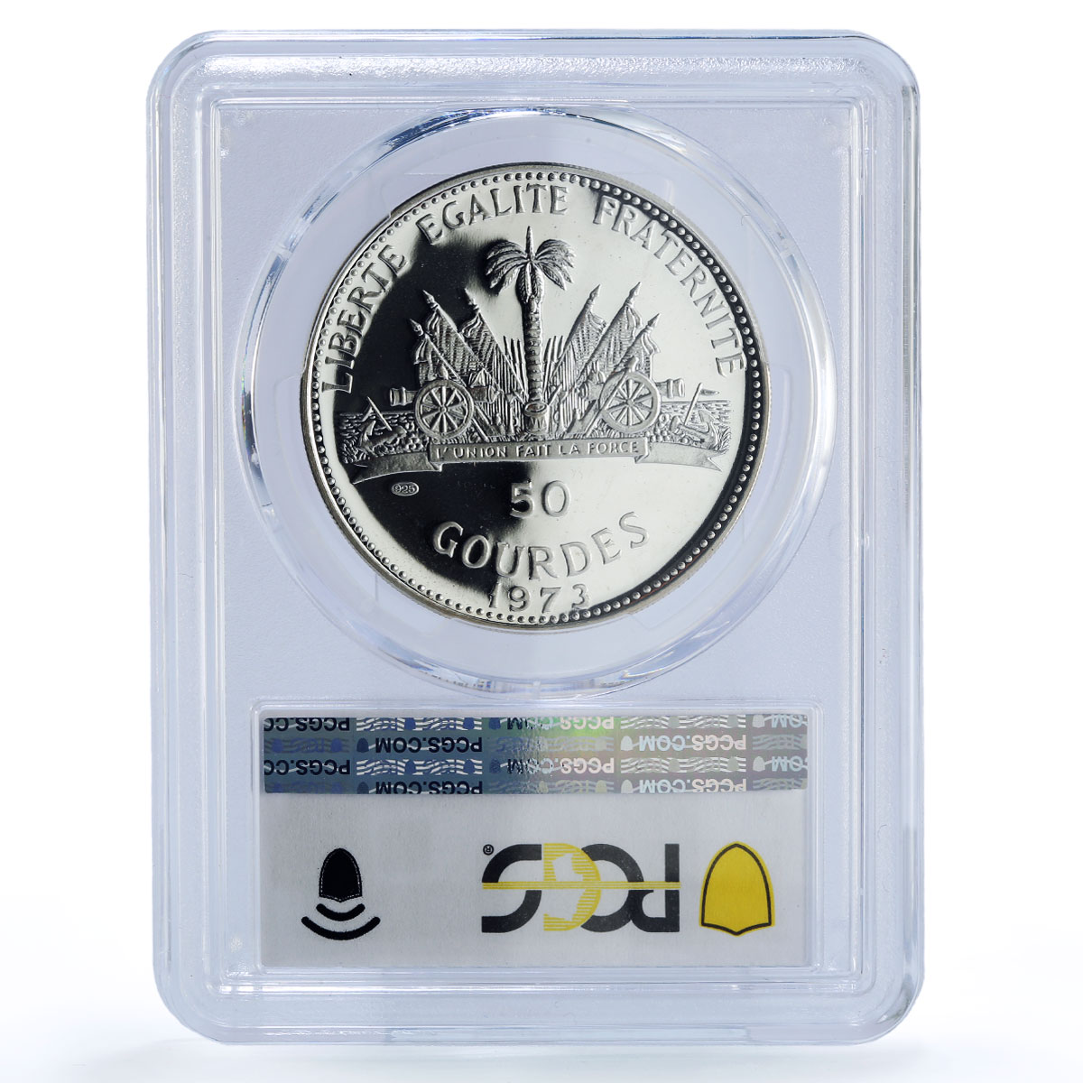 Haiti 50 gourdes Woman on the Beach Fineness Left PR67 PCGS silver coin 1973