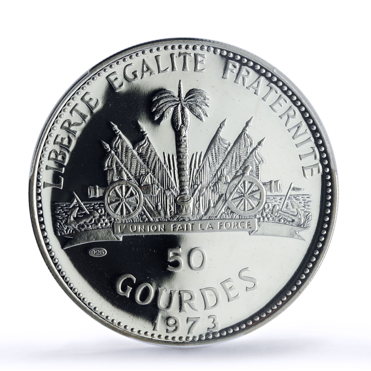 Haiti 50 gourdes Woman on the Beach Fineness Left PR67 PCGS silver coin 1973