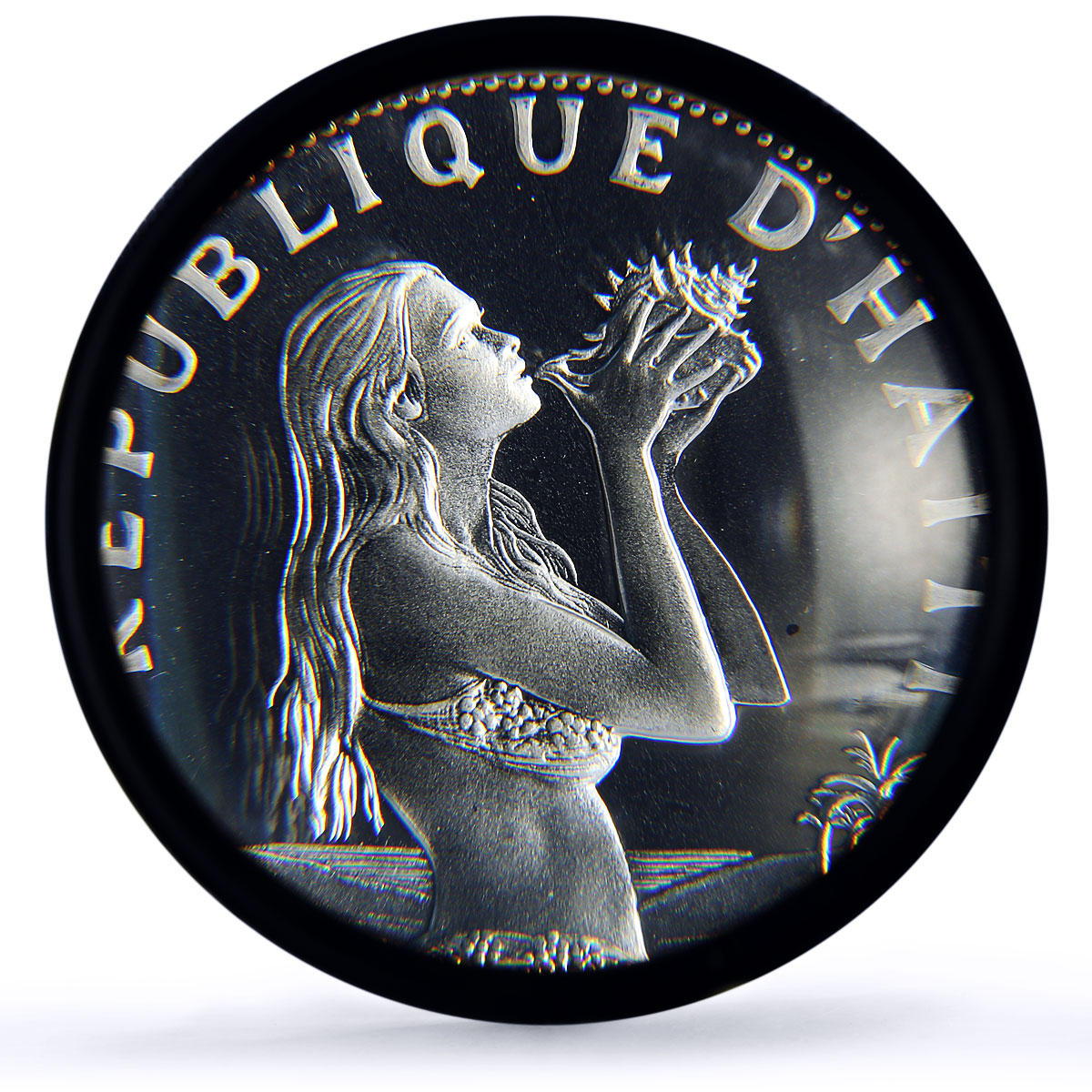 Haiti 50 gourdes Woman on the Beach Fineness Left PR67 PCGS silver coin 1973