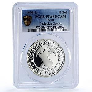 Peru 1 sol Geological Society 75 Anniversary Science PR68 PCGS silver coin 1999