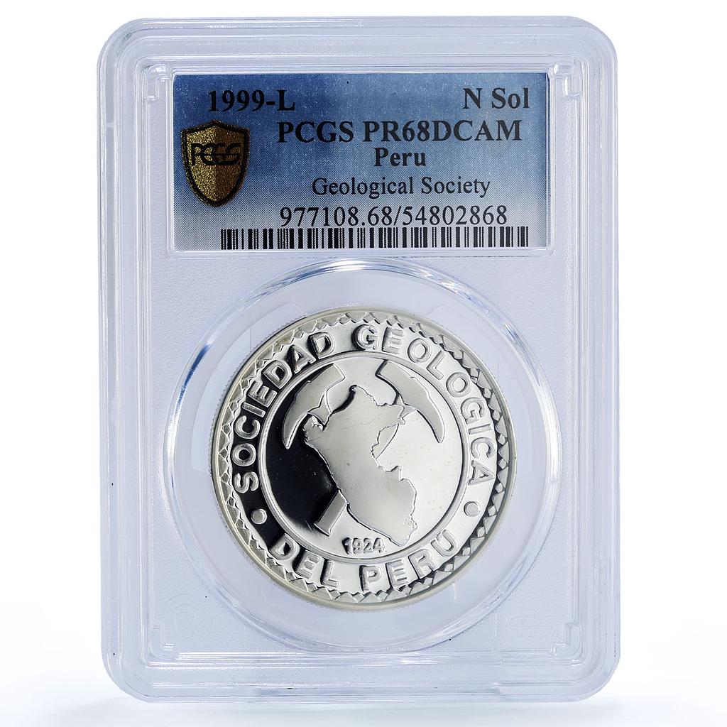 Peru 1 sol Geological Society 75 Anniversary Science PR68 PCGS silver coin 1999