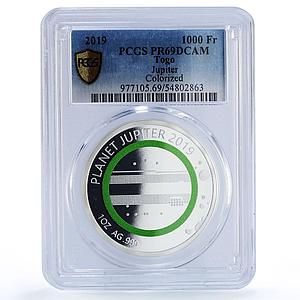Togo 1000 francs Jupiter Solar System Planets Space PR69 PCGS silver coin 2019