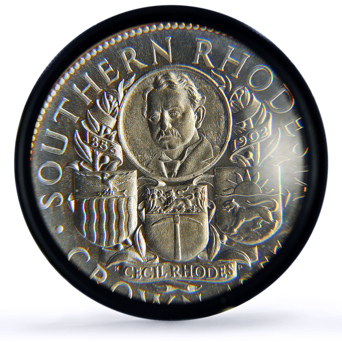 South. Rhodesia 1 crown Cecil Rhodes 100 Years KM-27 PR65 PCGS silver coin 1953