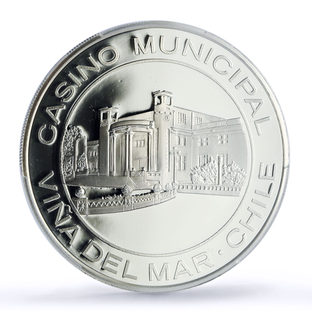 Chile Vina del Mar Casino Fantasy Token 2500 P. PR69 PCGS silver 1986 - 1988 FM