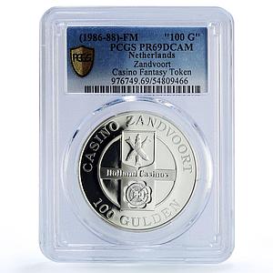 Netherlands Zandvoort Casino Fantasy Token PR69 PCGS silver 1986 - 1988 FM